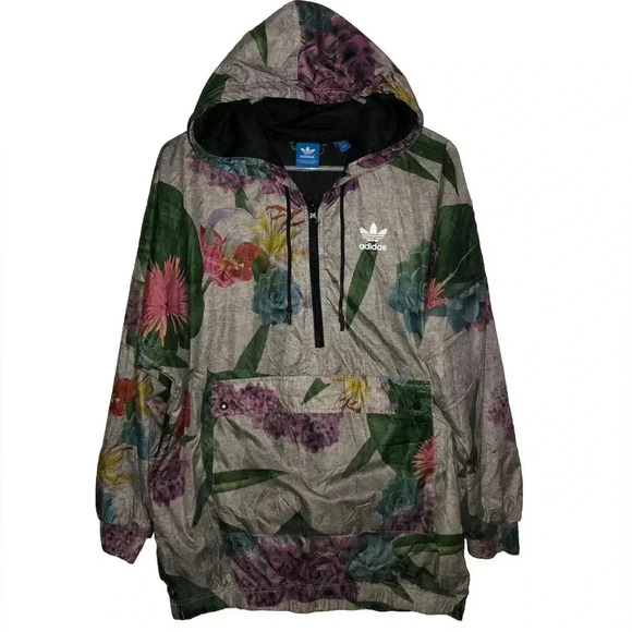 Adidas Originals X Farm Rio Track Floral Jacket Windbreaker Size 12 - Picture 1 of 16